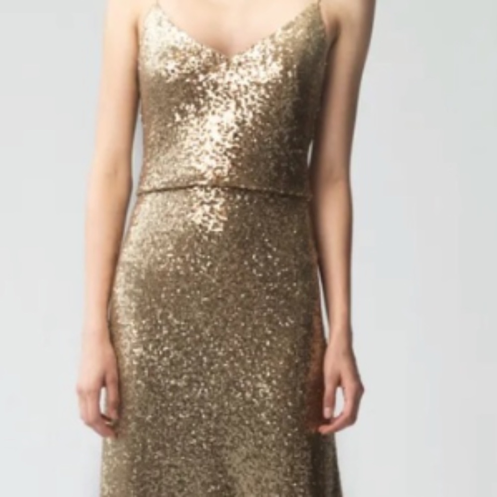 Jenny Yoo Jules Dress Glam Gold NWT Size 6